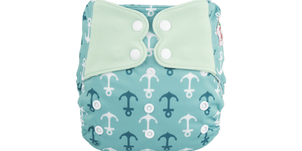 Elf diaper- Couvre-couche (TE2)- Ancre bleu-snap